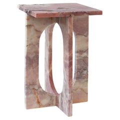 Table d'appoint en marbre rose "BOND"