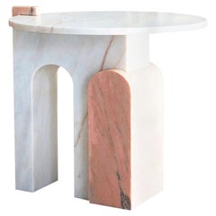 Pink Marble Side Table by Dovain Studio