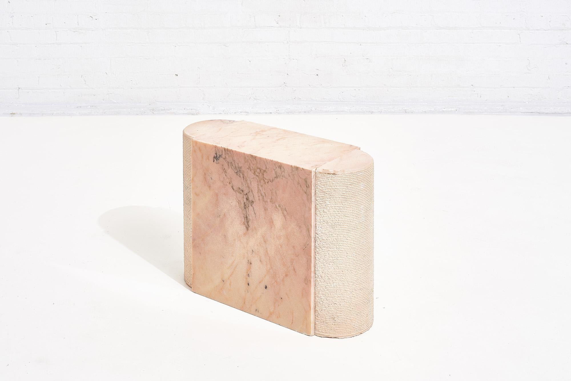 pink marble end table