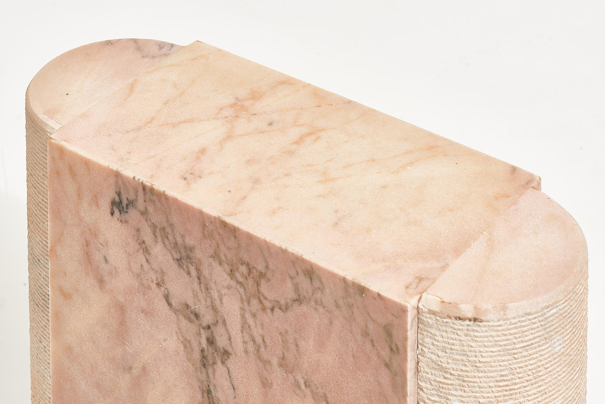 Italian Pink Marble Side Table, Italy 1970