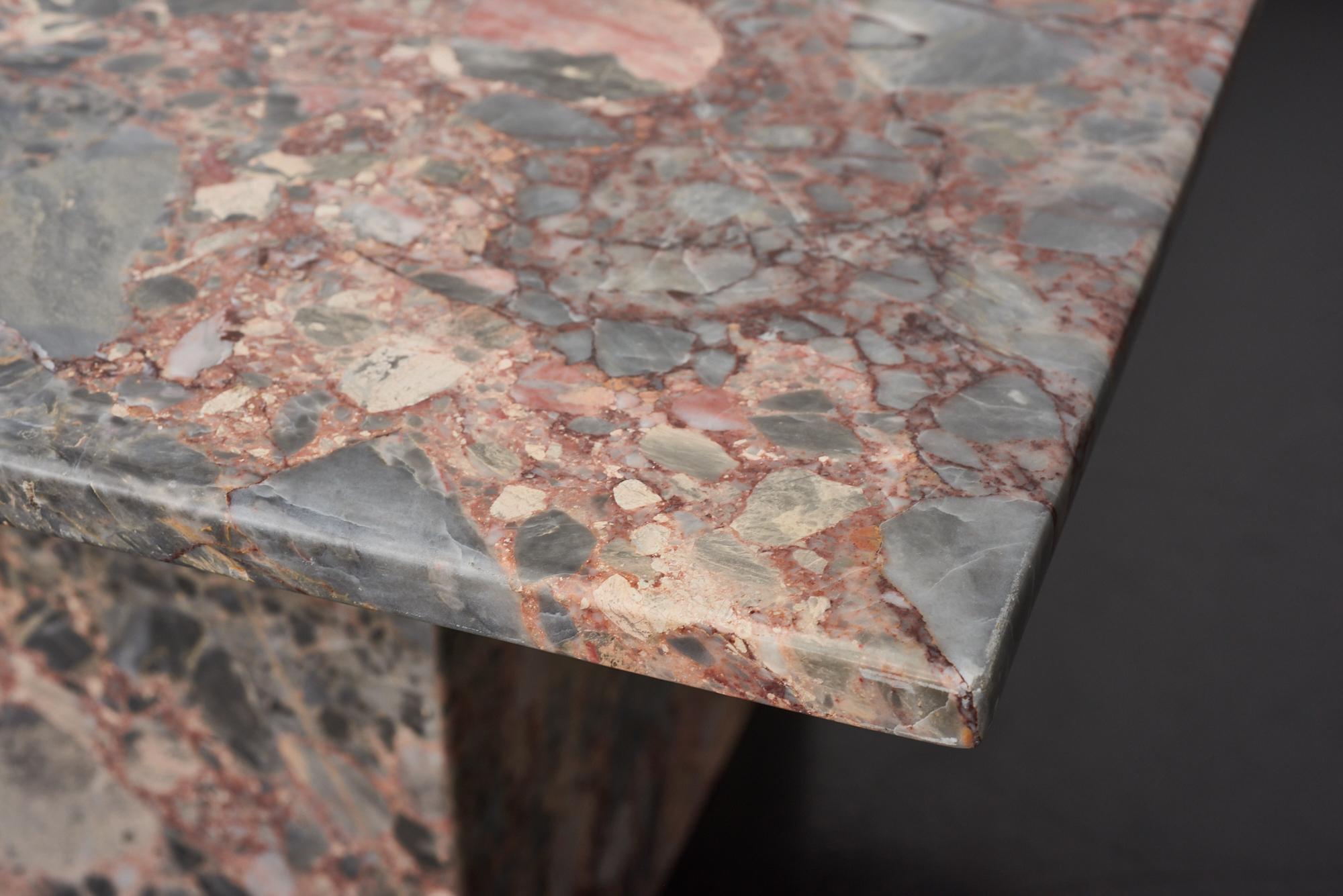 Italian Pink Marble Side Table, Italy 1970s