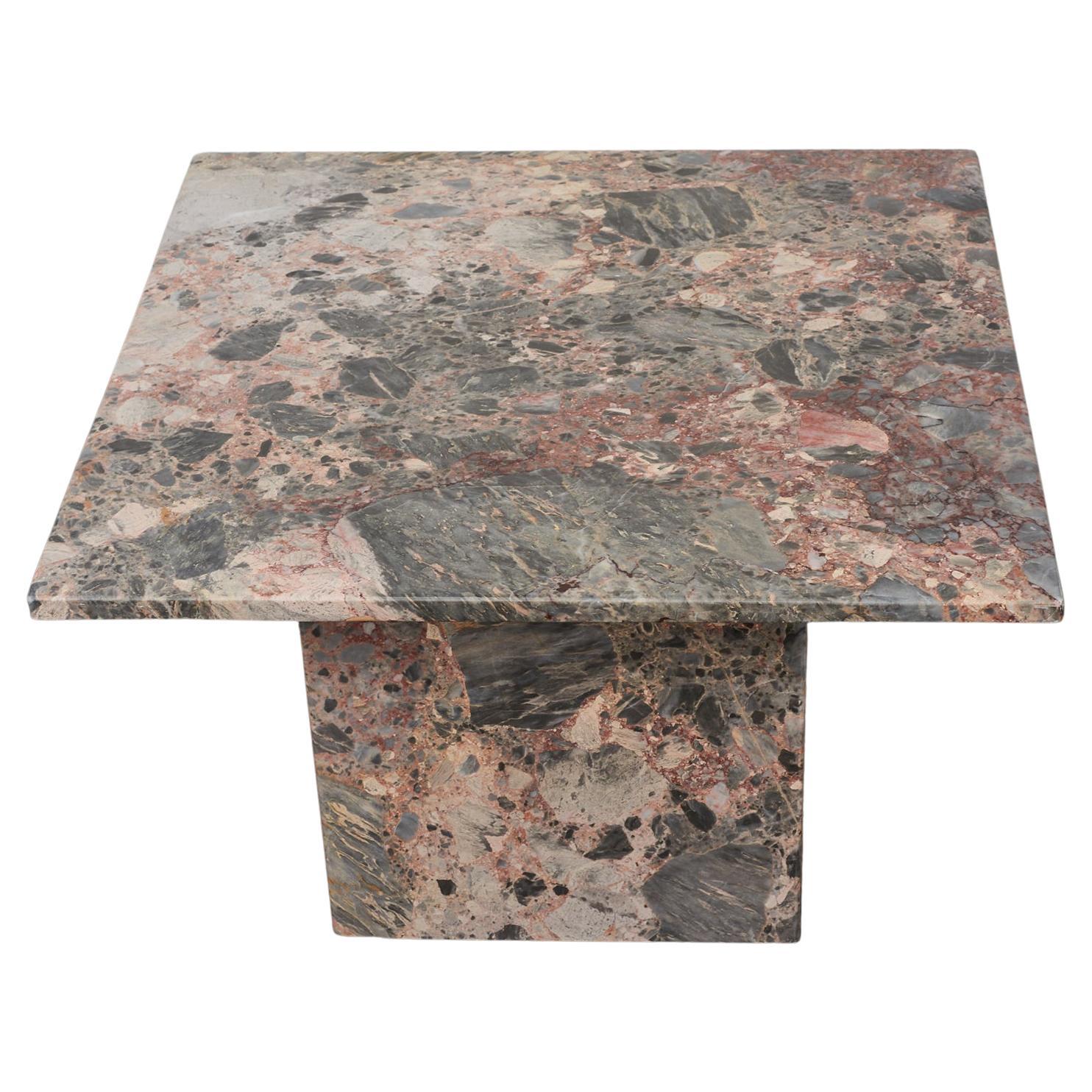Pink Marble Side Table, Italy 1970s