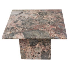 Retro Pink Marble Side Table, Italy 1970s