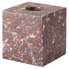 Boîte à mouchoirs carrée en marbre rose