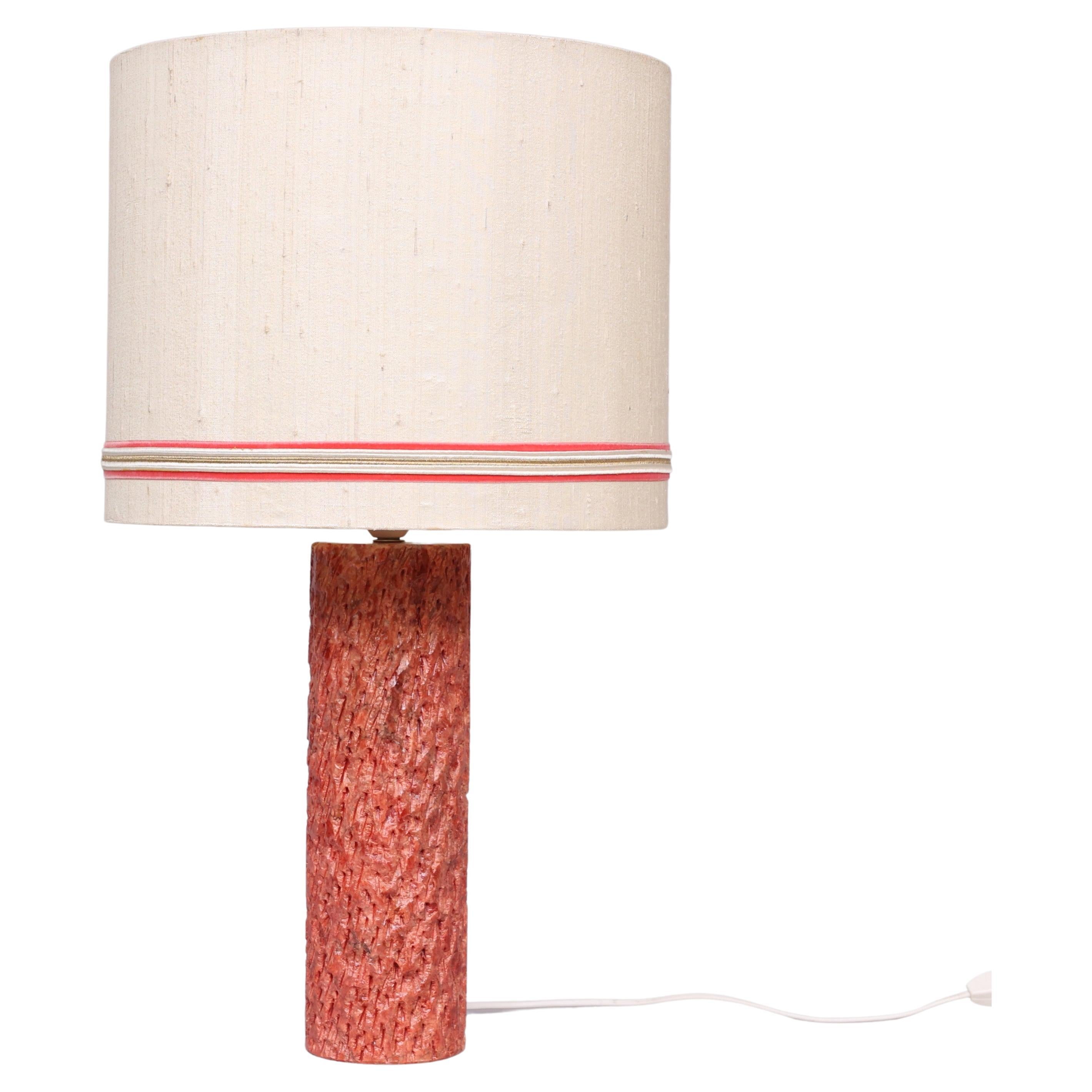 Pink Marble Table Lamp Texture Hand Sculpted Anonymous, Italy, 1950 For Sale