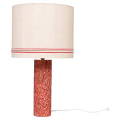 Pink Marble Table Lamp Texture Hand Sculpted Anonymous, Italy, 1950