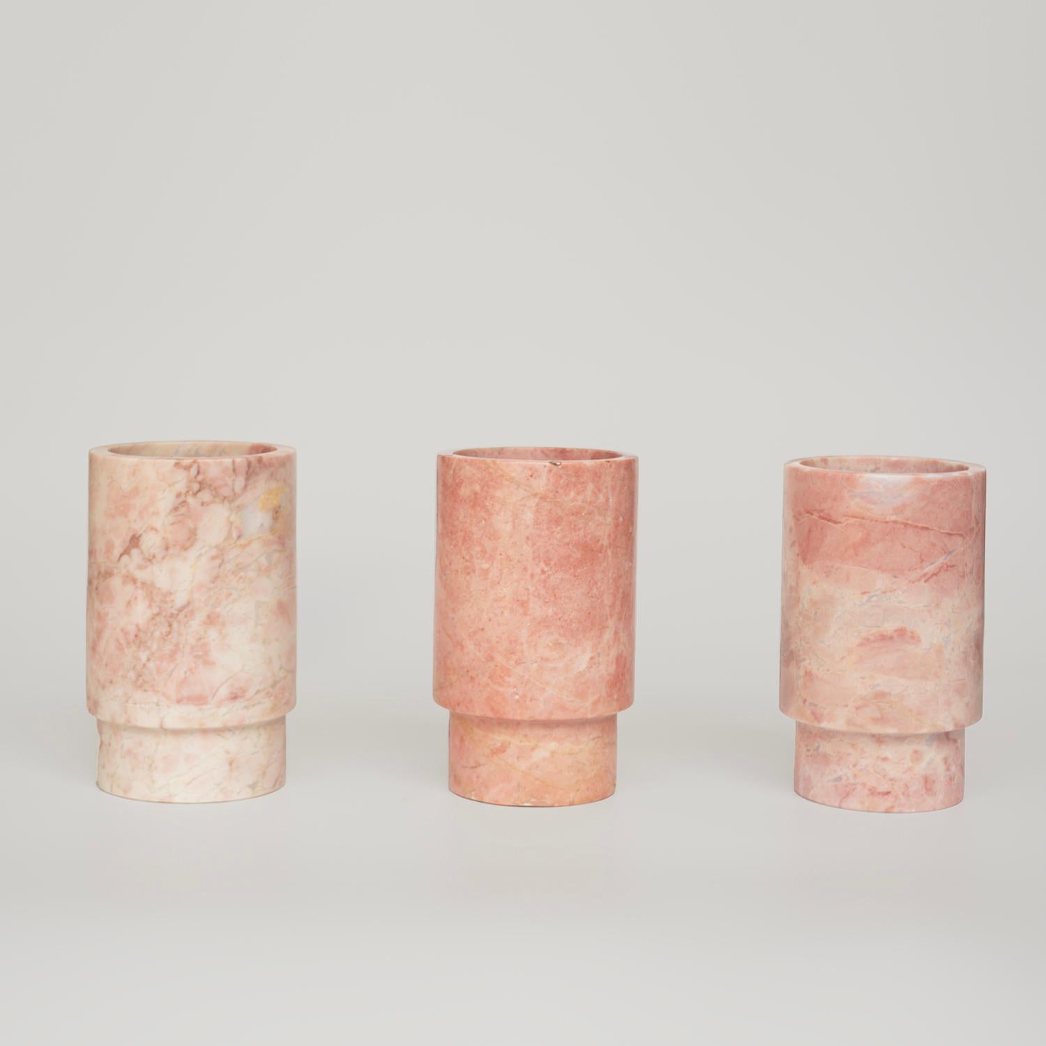 Contemporary Pink Marble Wine Cooler / Vase For Sale
