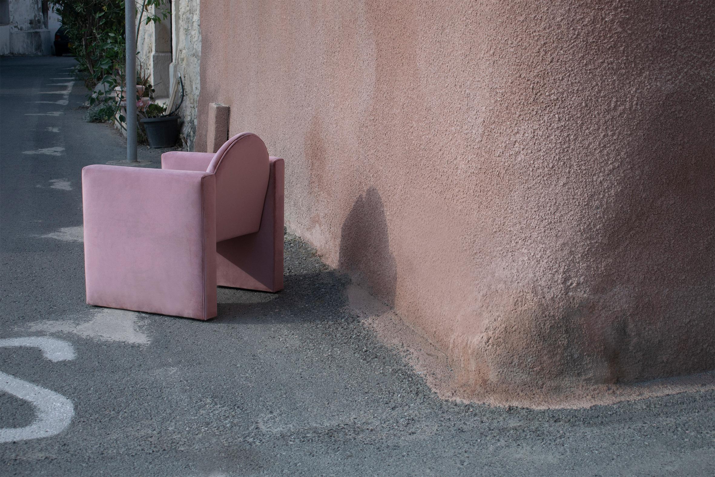 Contemporary Pink Marika Armchair by Studio Christinekalia For Sale
