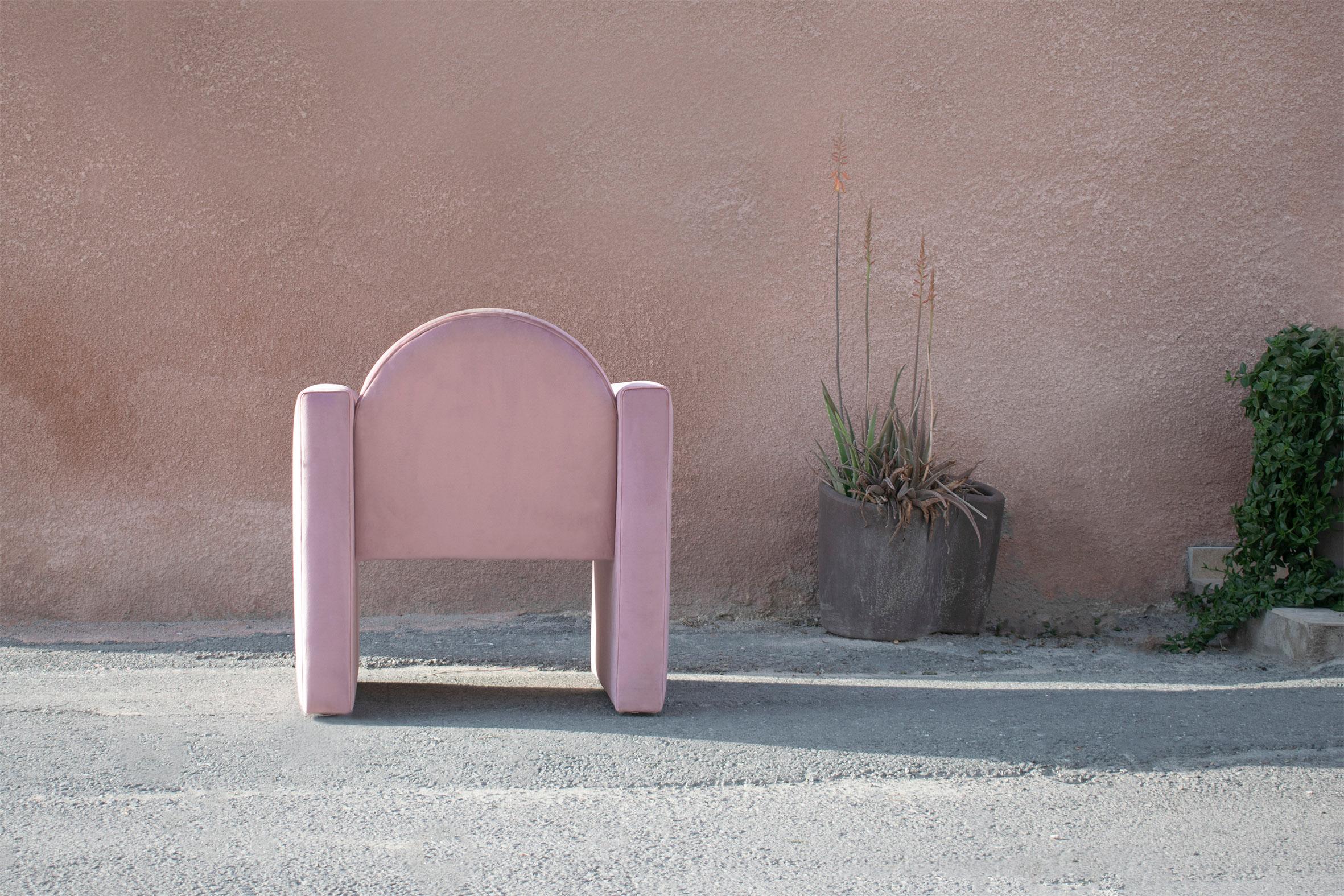 Metal Pink Marika Armchair by Studio Christinekalia For Sale
