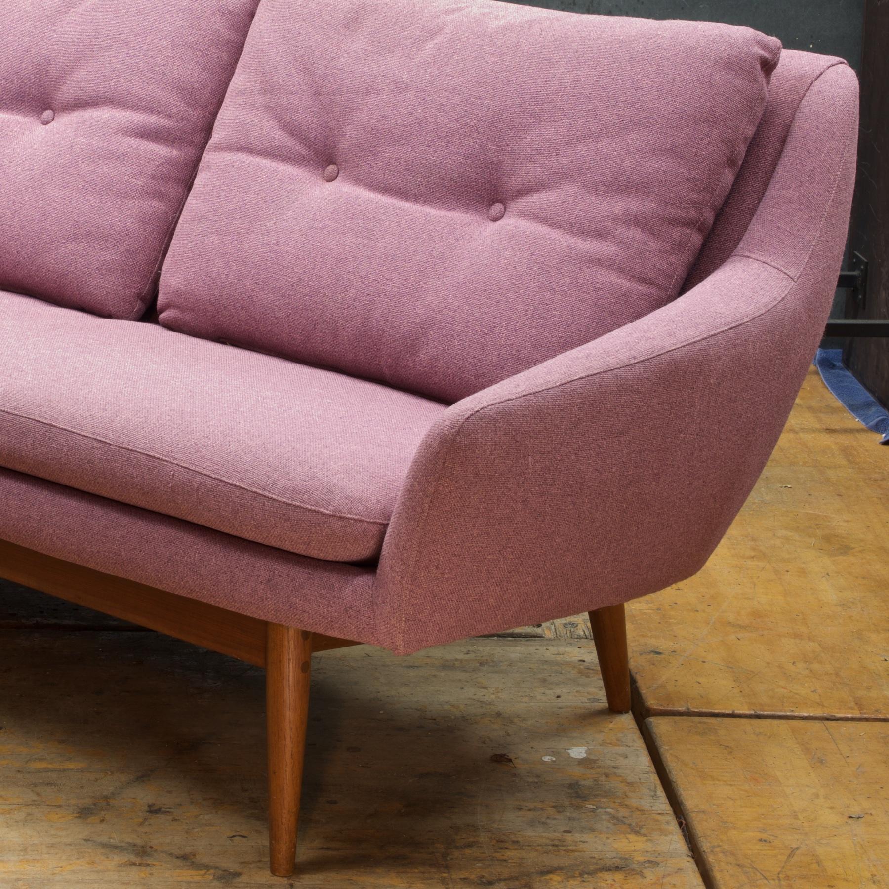 Norwegian Pink-Mauve Scandinavian Sofa Vintage 1960s Mid-Century Modern Mad Men Norway