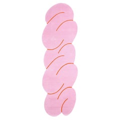 Pink Mélange Squiggle Rug Crafted in New Zealand Wool by Okej Studio