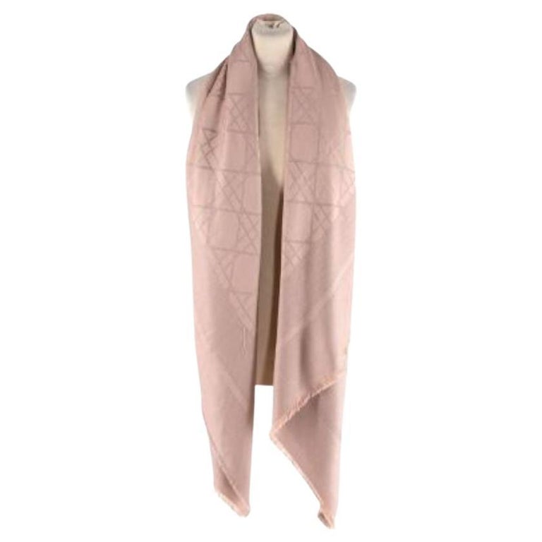 Dior Light Pink Cannage Silk & Wool Scarf Dior