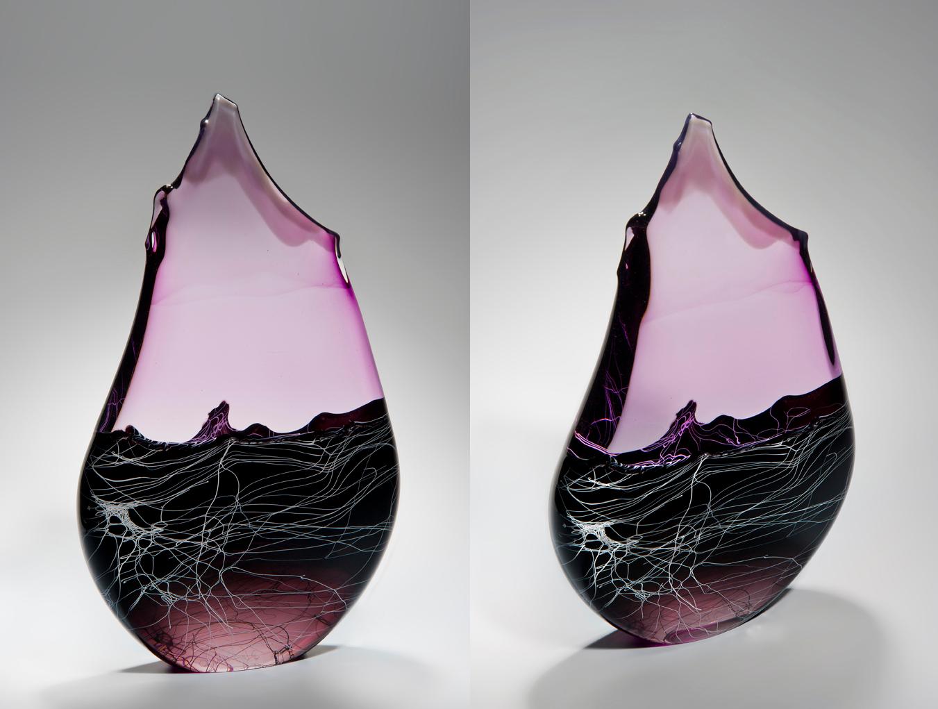 Purple Metamorphic, a purple, white & black glass sculpture by James Alexander In New Condition In London, GB