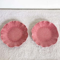 Pink Metlox Poppytrail Lotus Plate - a Pair
