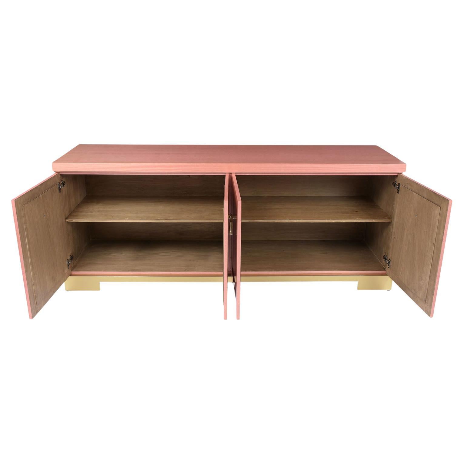 Brass Pink Mid Century Modern Credenza