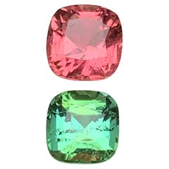 Pink & Mint Green Natural Tourmaline Loose Gemstone Set 4.70Ct Cushion Cut-Jewel