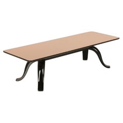 Table basse rose avec miroir de Pietro Chiesa, Fontana Arte, design italien des années 30