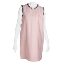 Miu Miu Pink Embellished Shift Dress