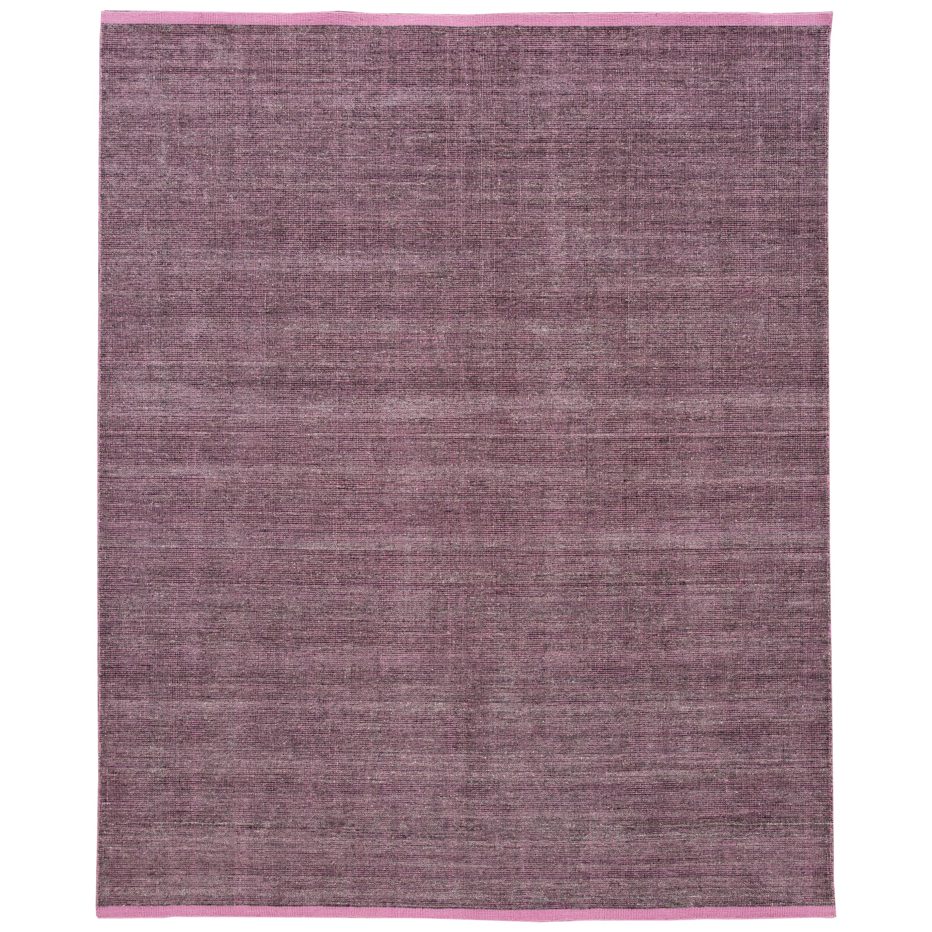 Tappeto Apadana rosa moderno in bambù/seta Boho fatto a mano