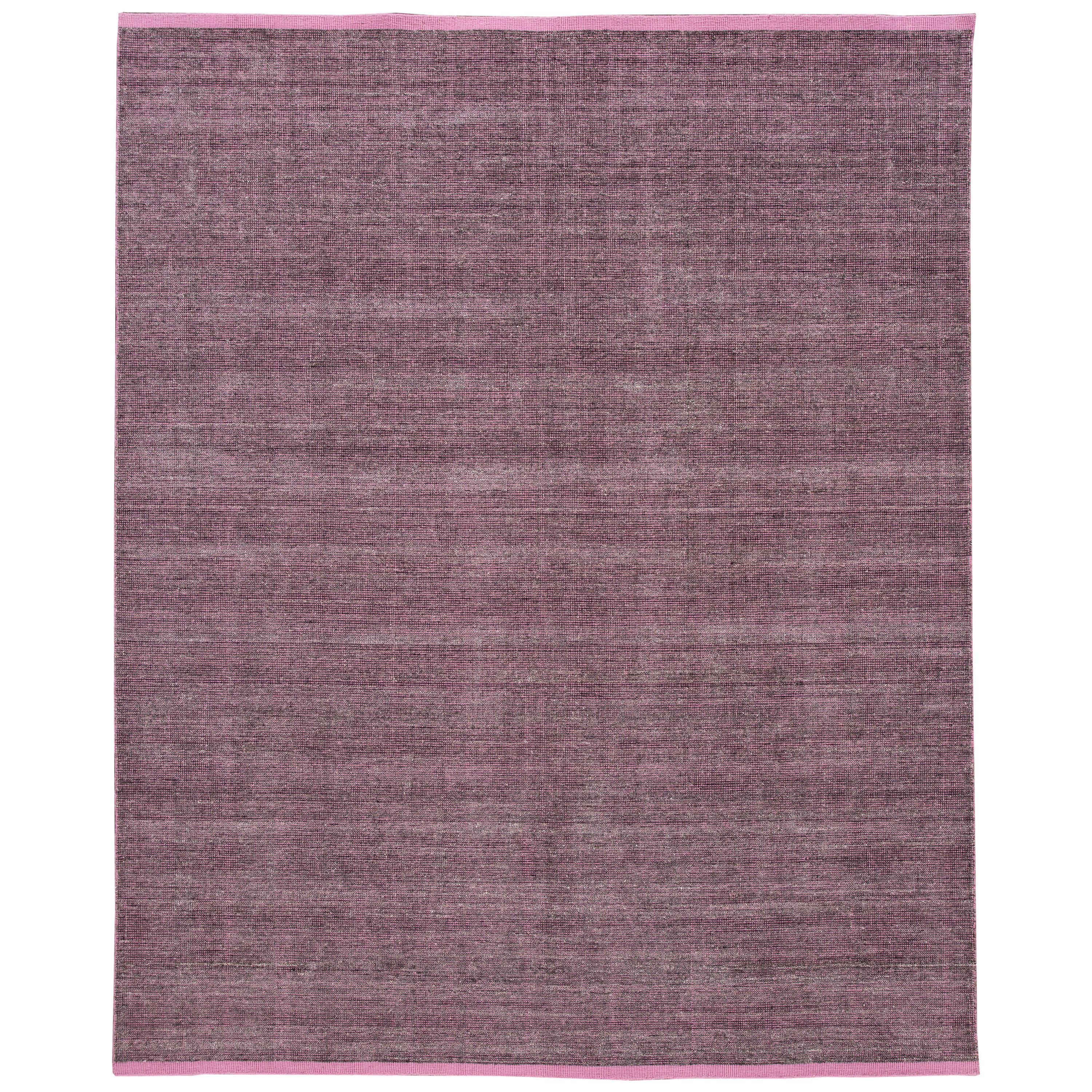 Apadana Pink Modern Bamboo/Silk Boho Handmade Rug For Sale