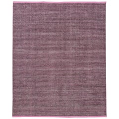 Tapis Boho moderne rose apadana en bambou et soie fait à la main