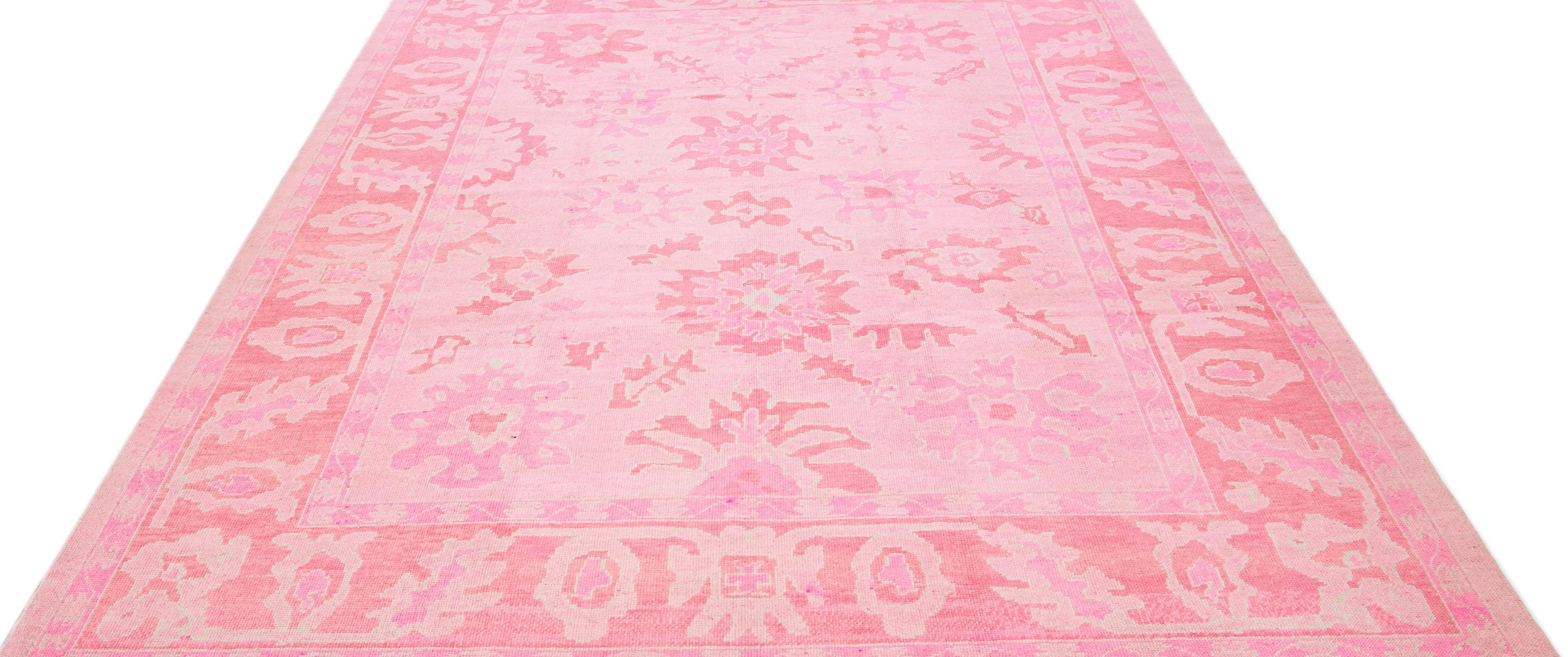 pink oushak rug