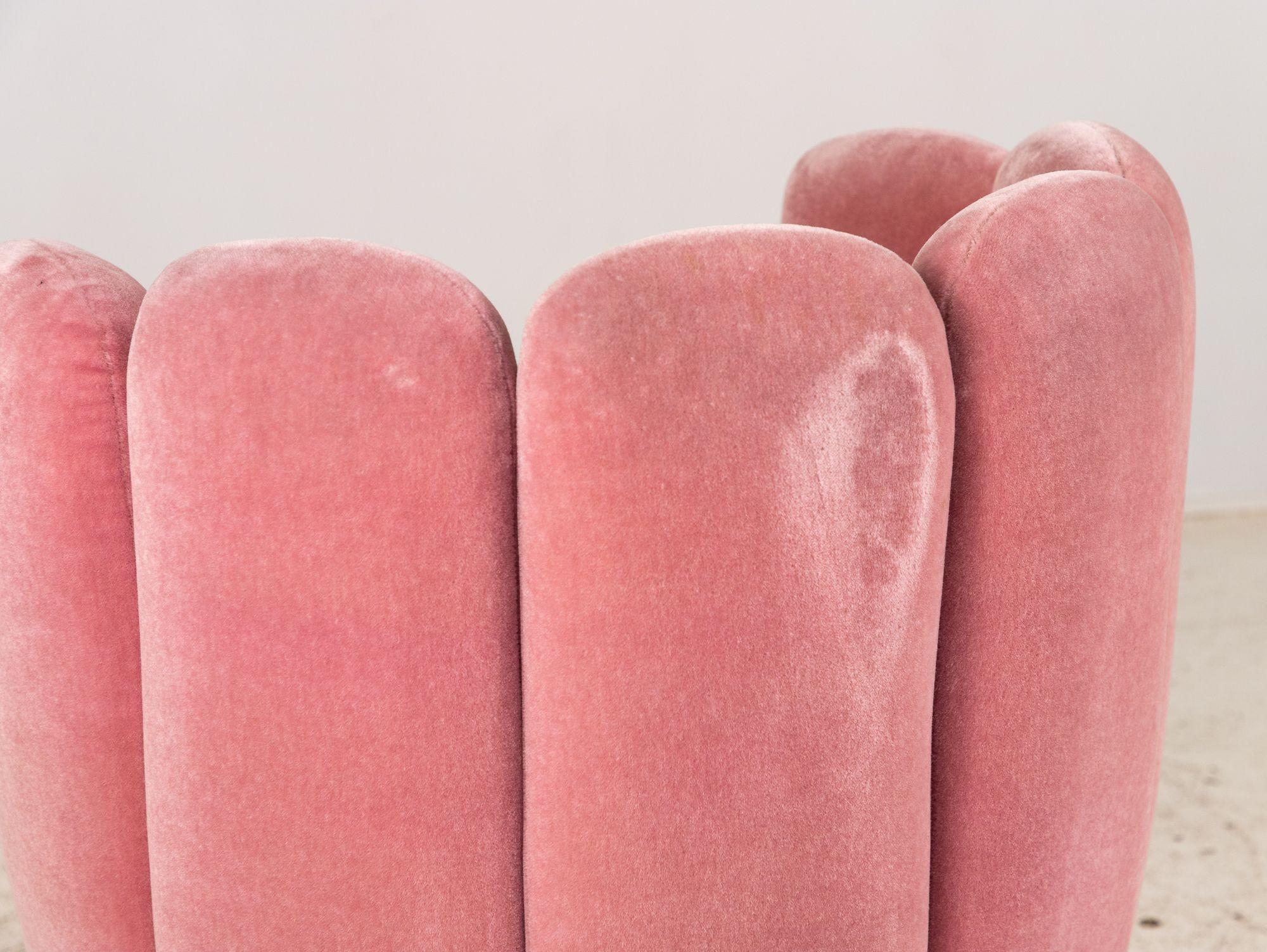 Pink Mohair and Leather Swivel Chair, Sketch Restaurant, London 2014 4