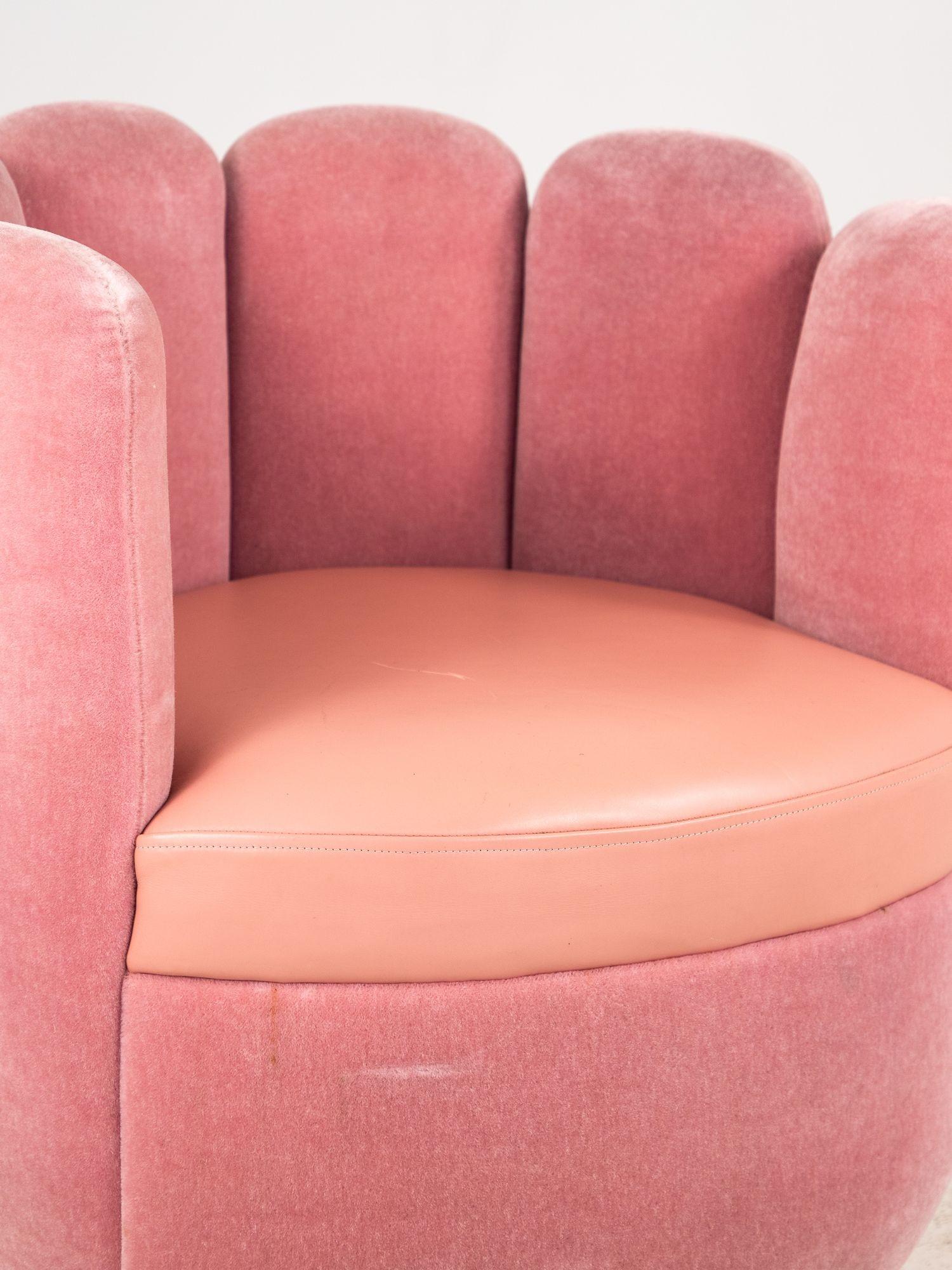 Pink Mohair and Leather Swivel Chair, Sketch Restaurant, London 2014 5