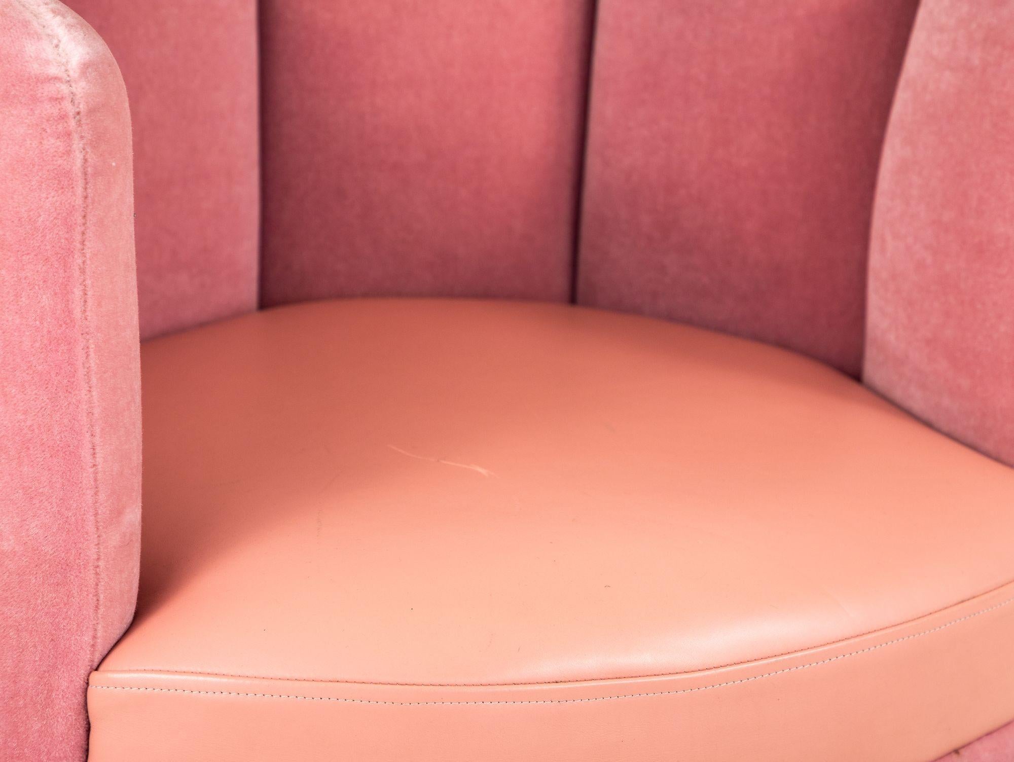 Pink Mohair and Leather Swivel Chair, Sketch Restaurant, London 2014 6