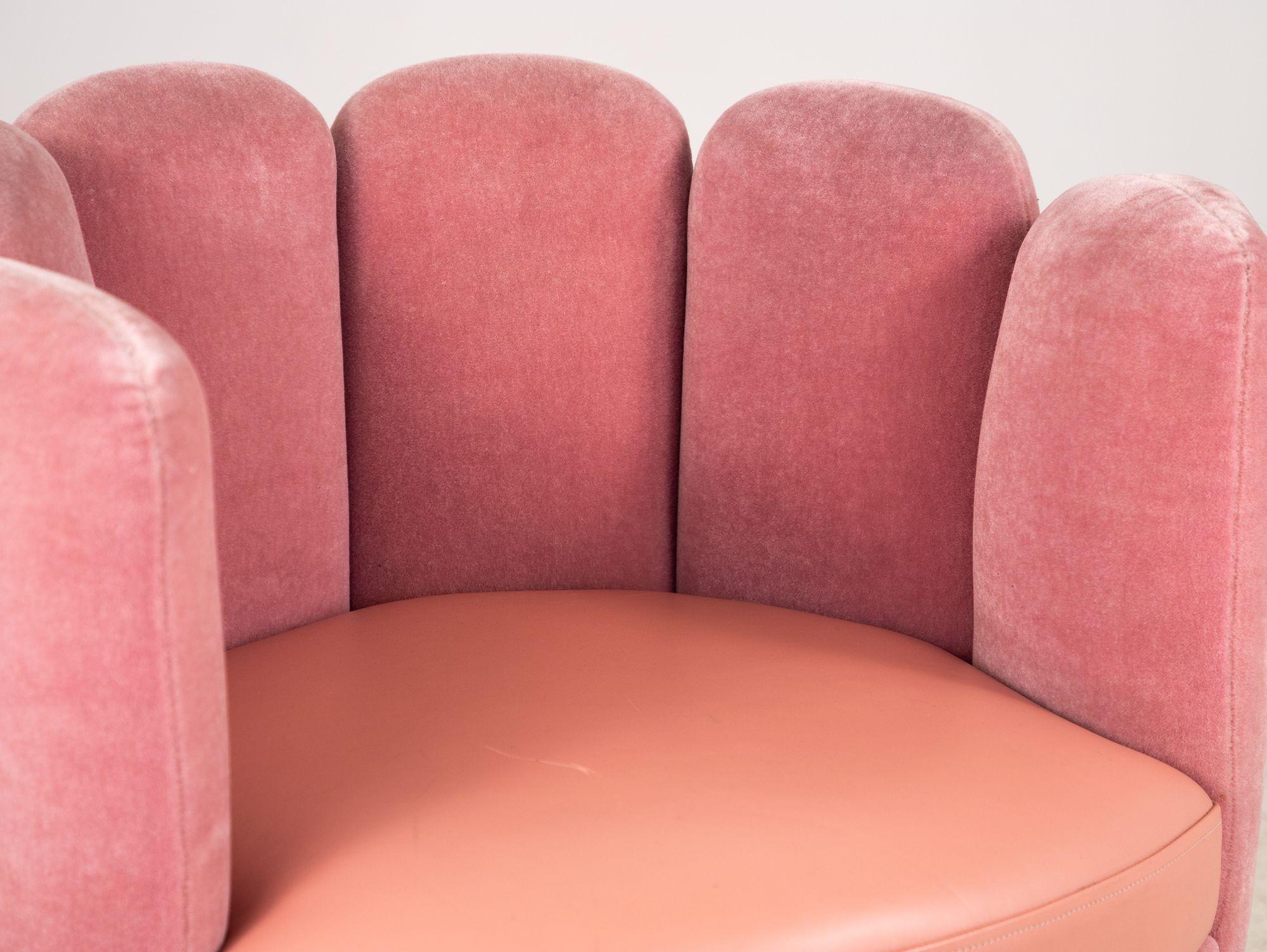 Pink Mohair and Leather Swivel Chair, Sketch Restaurant, London 2014 7
