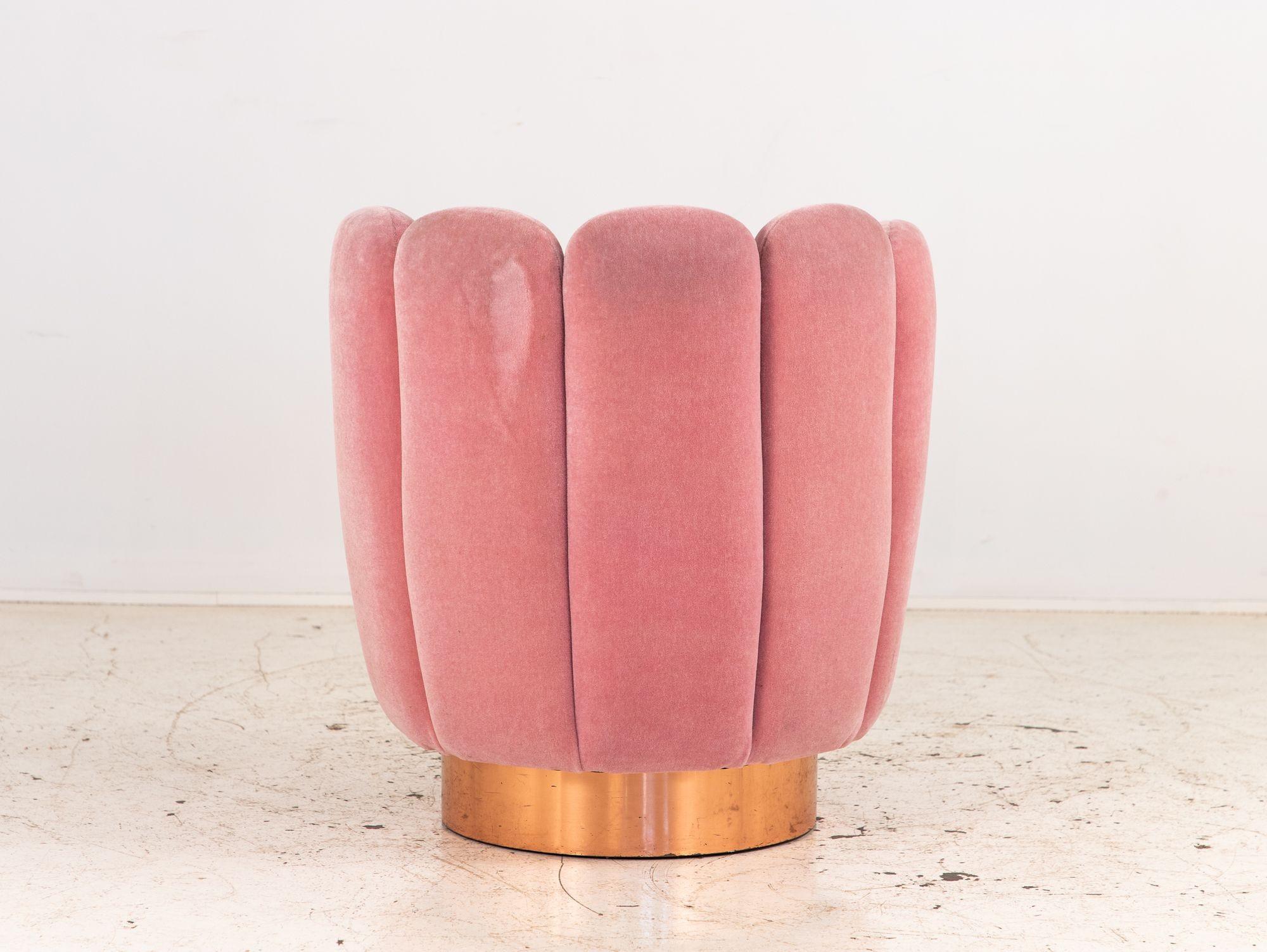 Contemporary Pink Mohair and Leather Swivel Chair, Sketch Restaurant, London 2014