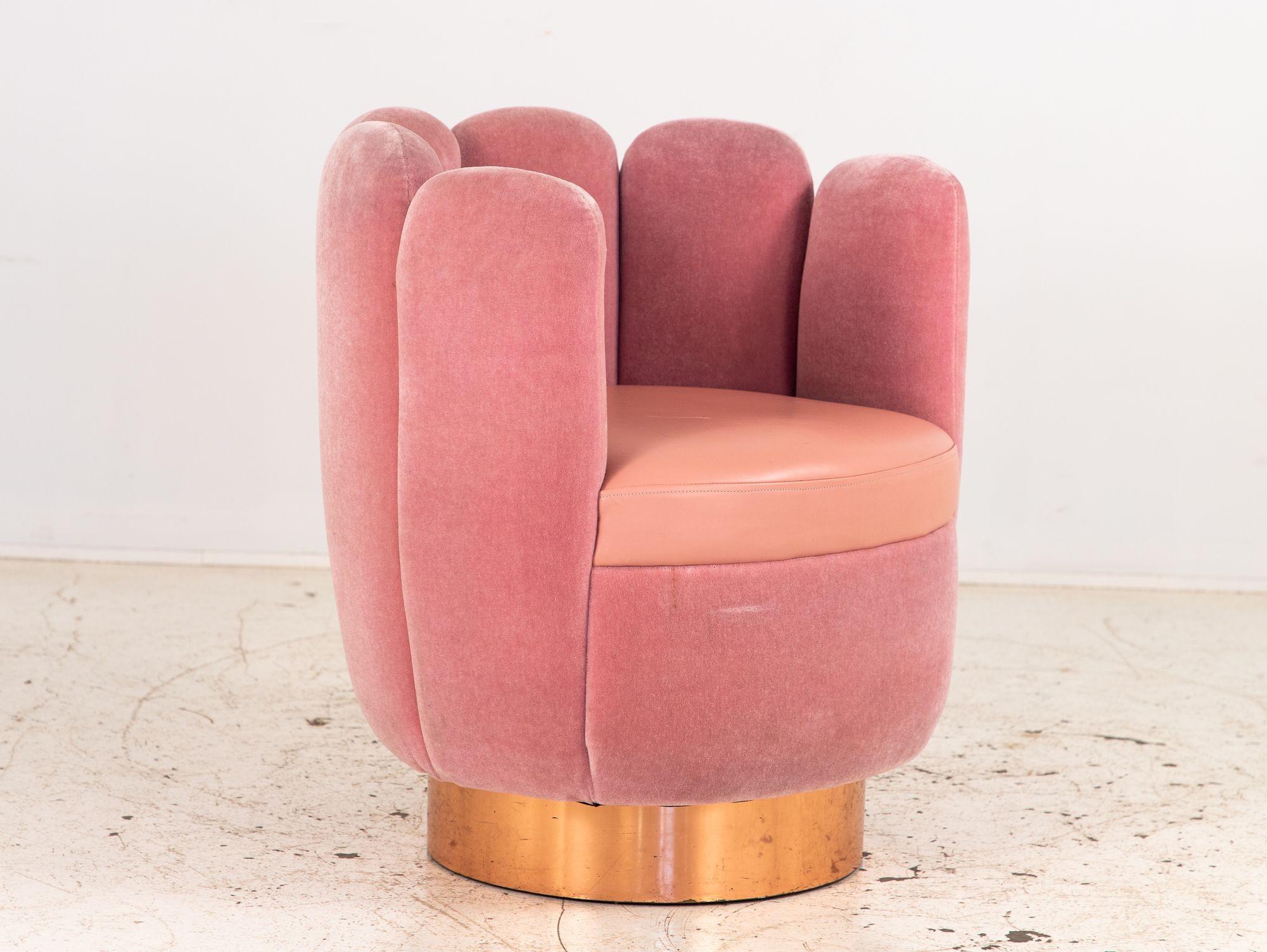 Pink Mohair and Leather Swivel Chair, Sketch Restaurant, London 2014 1