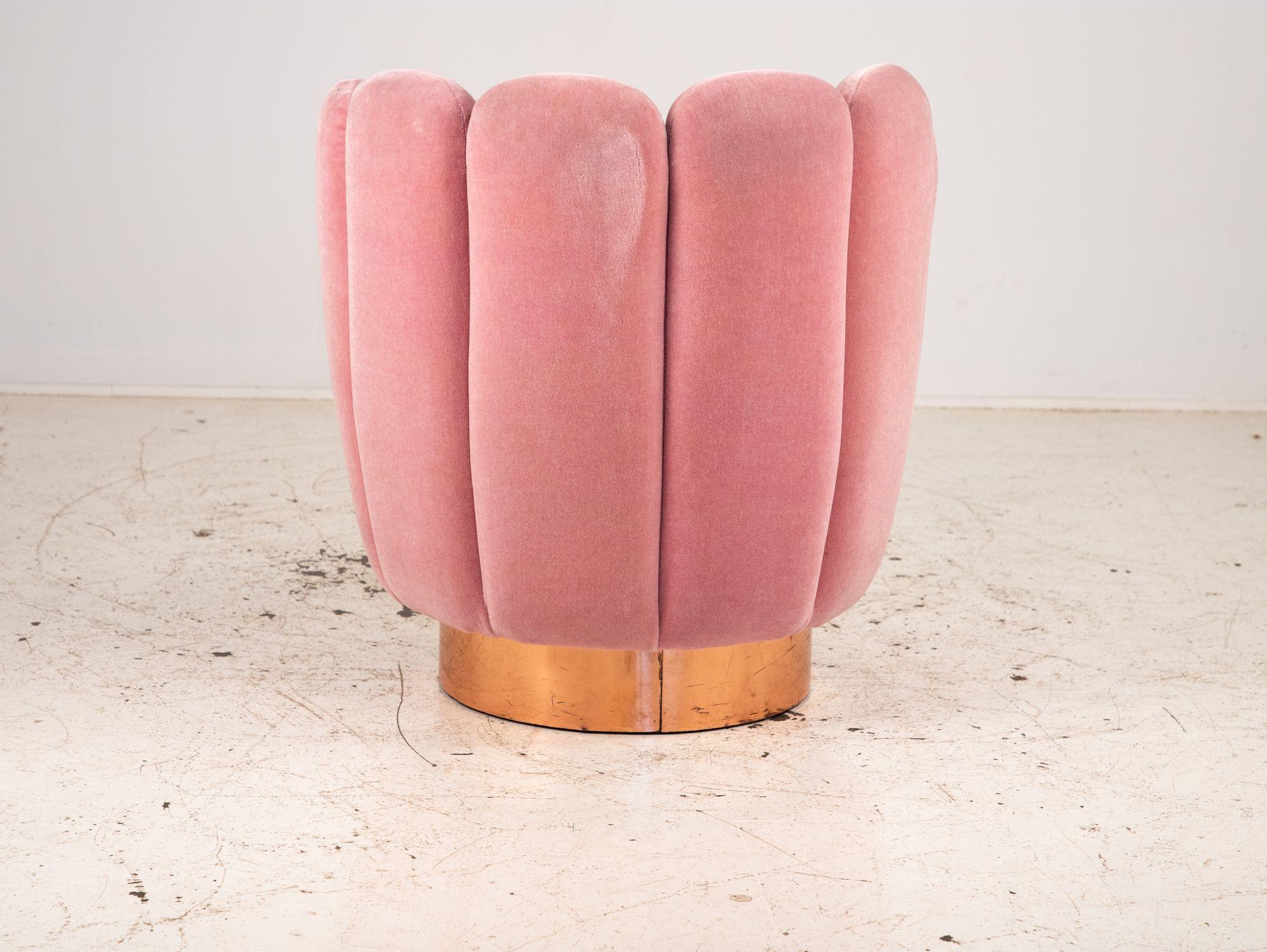 Pink Mohair and Leather Swivel Chair, Sketch Restaurant, London 2014 2