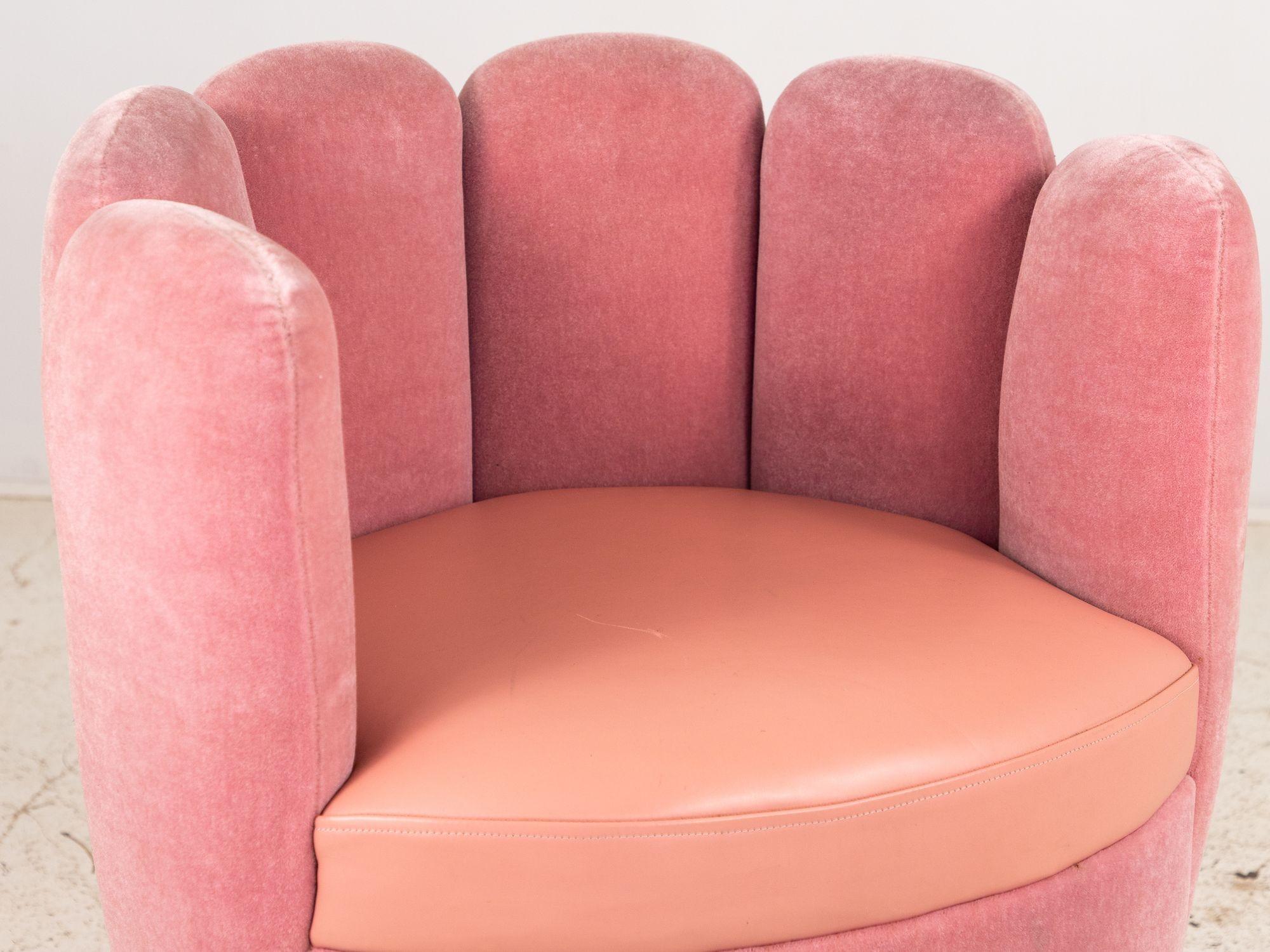 Pink Mohair and Leather Swivel Chair, Sketch Restaurant, London 2014 3