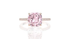 Pink Moissanite Ring Rose Gold Plated