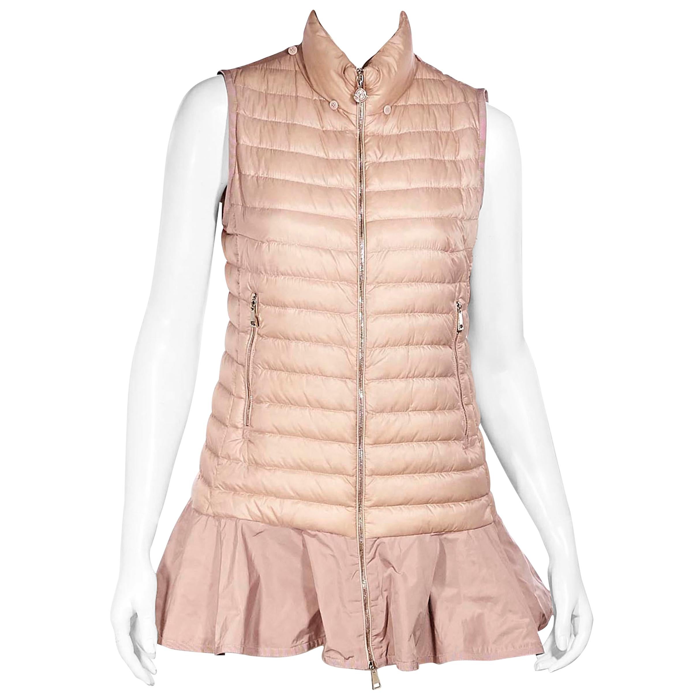 Moncler Pink Down Ruffled Vest at 1stDibs