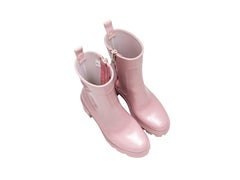 Pink Moncler Heeled Rubber Rain Boots Size 38