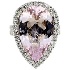 morganite cocktail ring Pink Morganite and Diamond Cocktail Ring