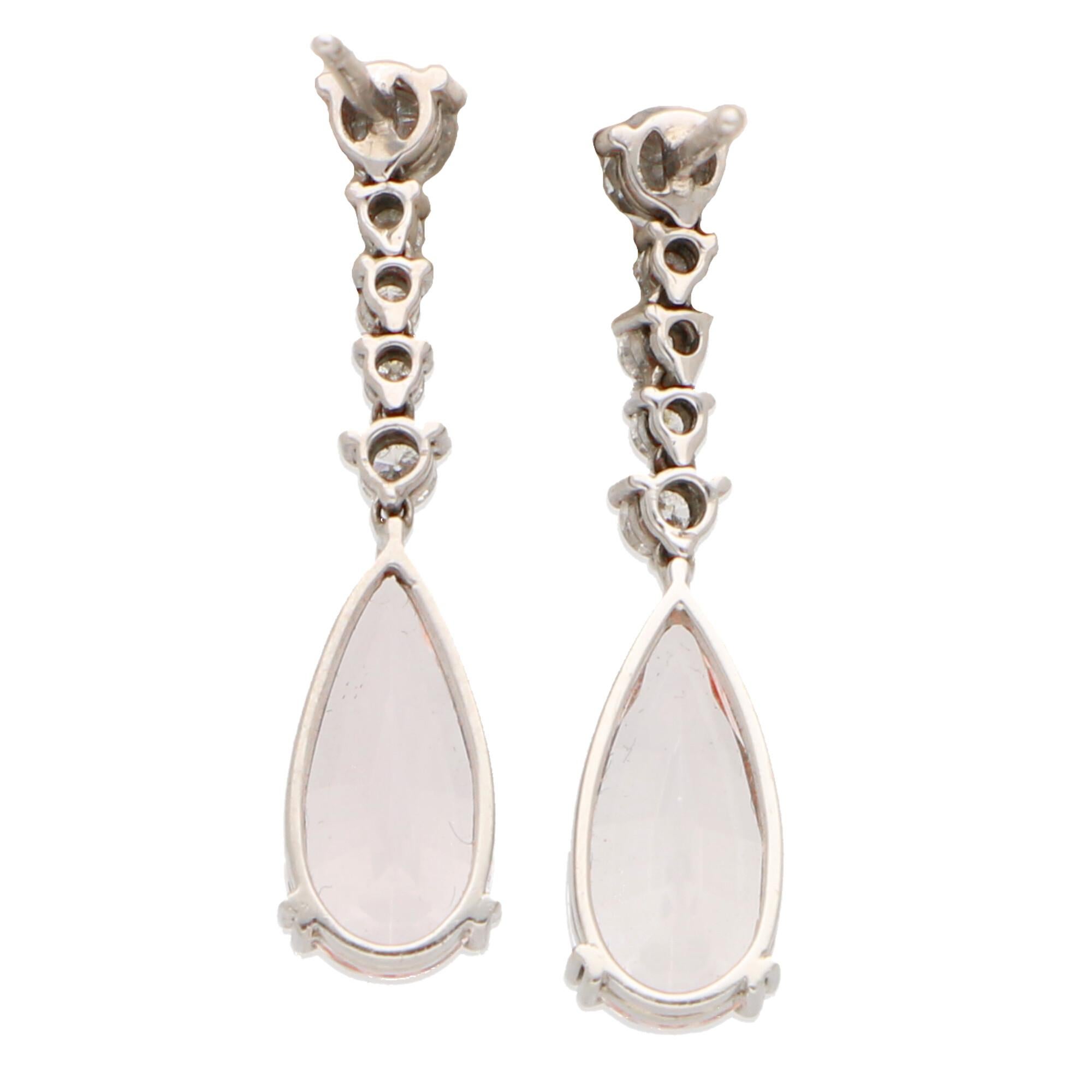 morganite drop earrings