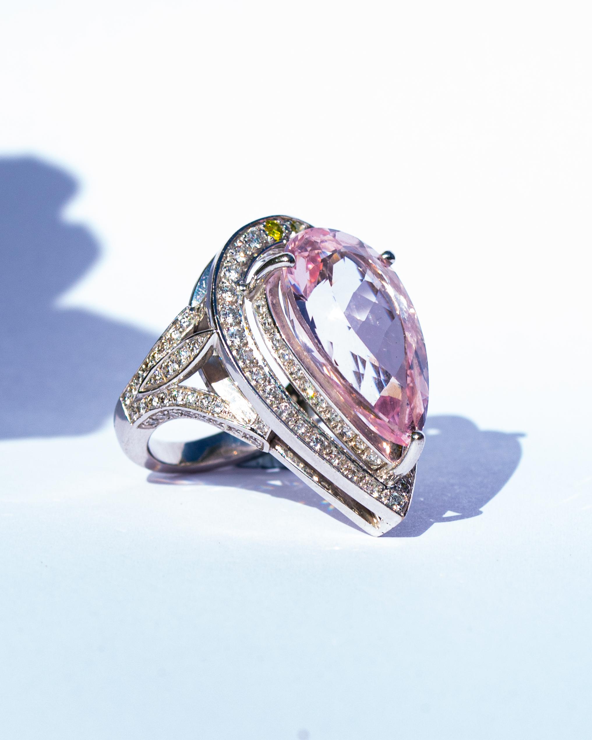 Art Deco Pink Morganite Ring