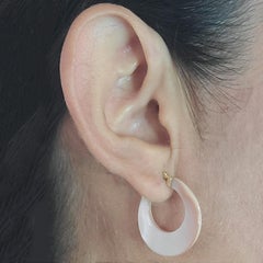 Pink Mother of Pearl Hoop Earrings