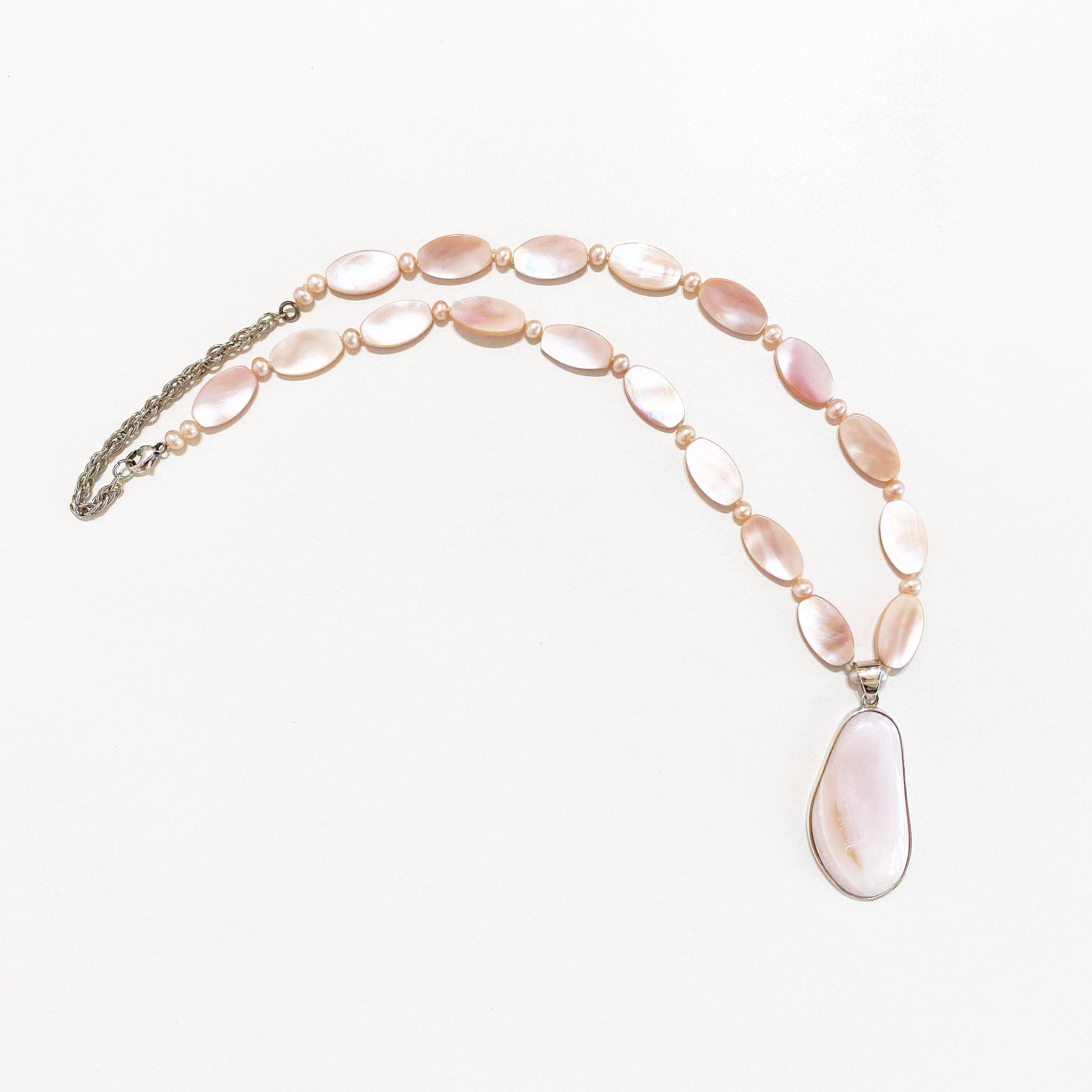 pink mother of pearl pendant