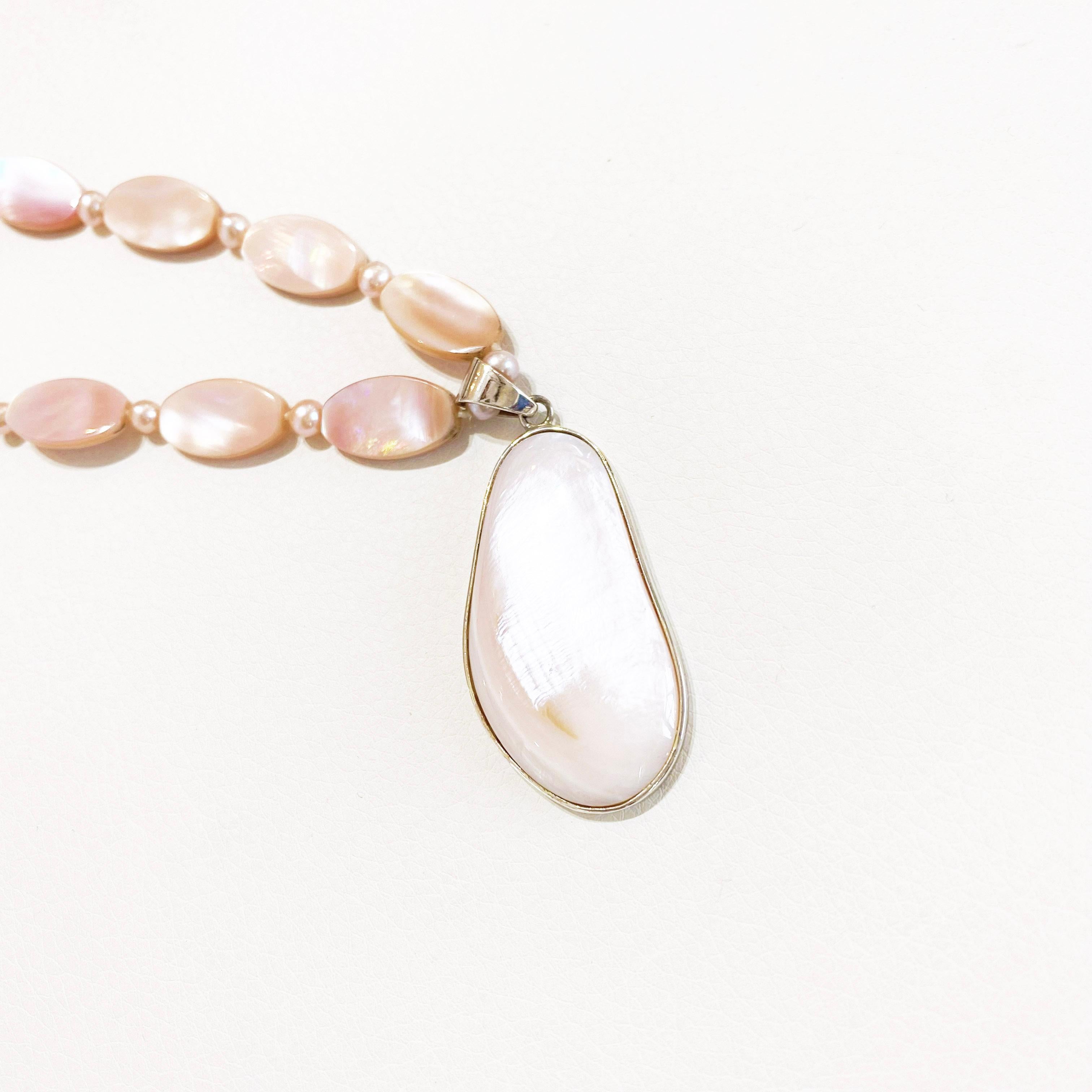 pink mother of pearl necklace