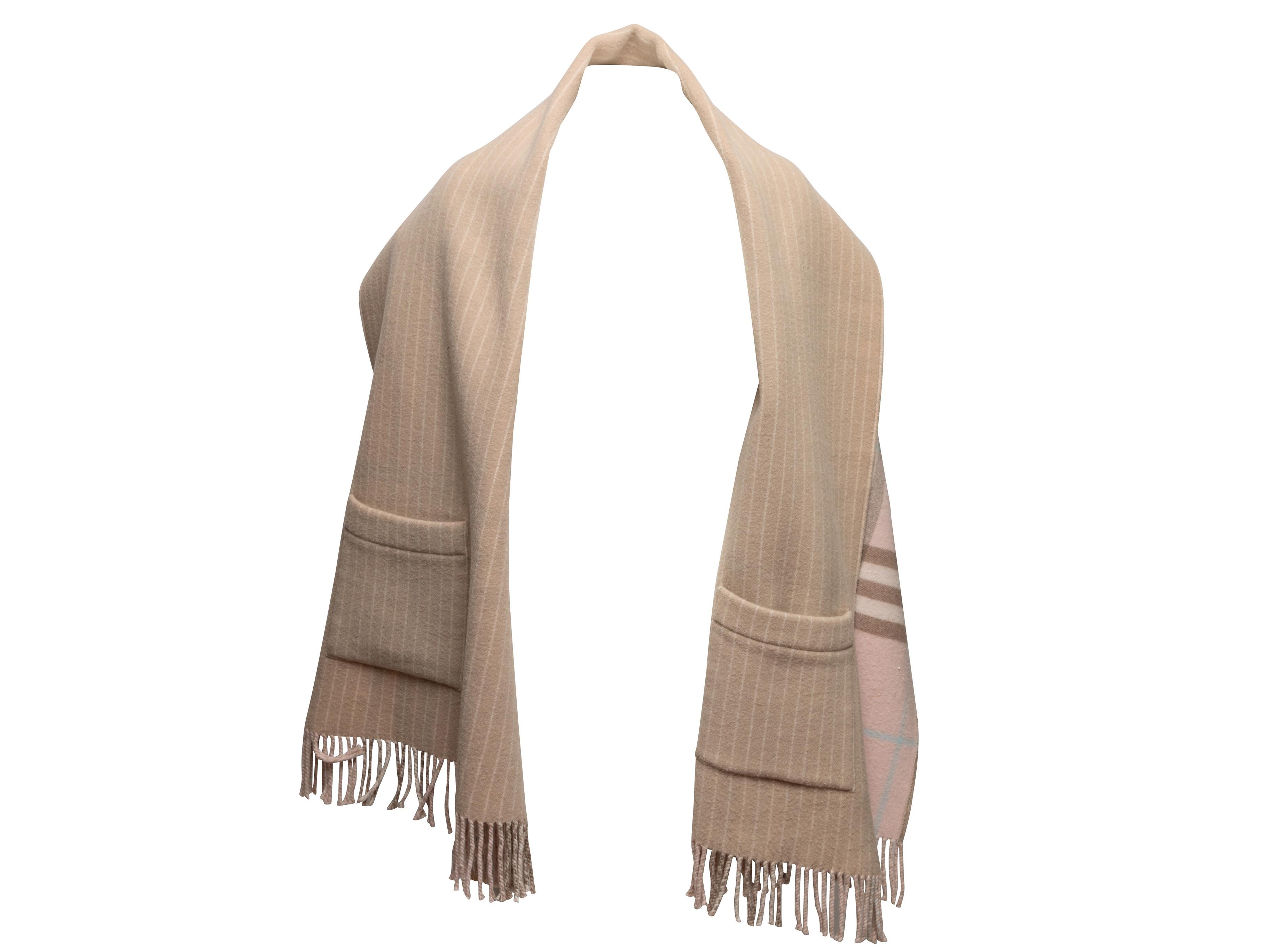 Pink & Multicolor Burberry London Merino Wool & Cashmere Nova Check Scarf In Good Condition In New York, NY
