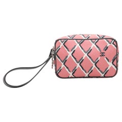 Pink & Multicolor Chanel CoCo Printed Beach Pouch