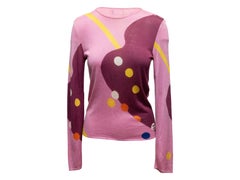 Pink & Multicolor Chanel Intarsia Abstract Patterned Sweater Size FR 38