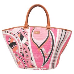 Rosa & mehrfarbige Emilio Pucci Tote Bag mit abstraktem Druck