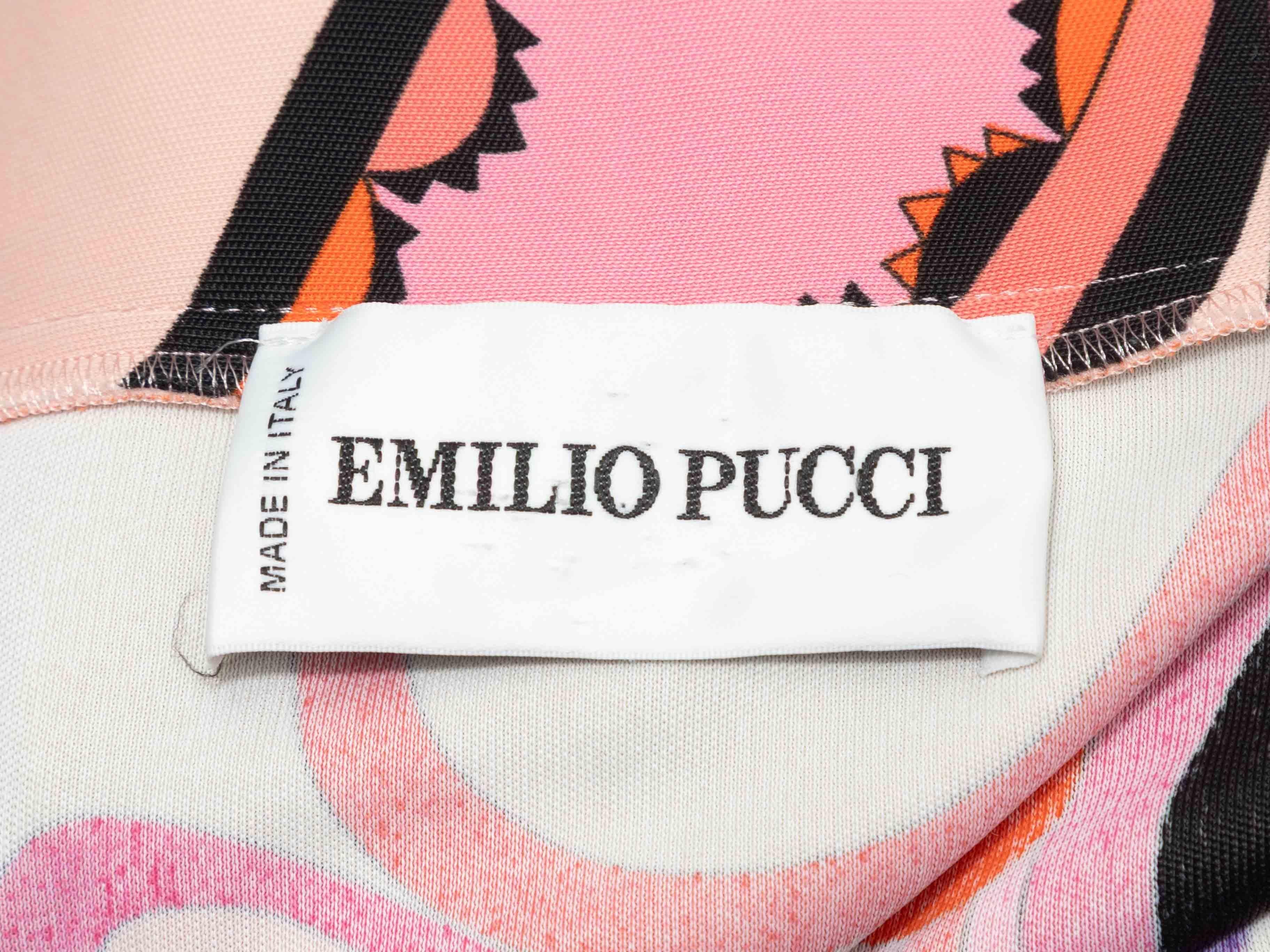 De las mujeres Vestido estampado de manga larga rosa y multicolor Emilio Pucci Talla US M en venta
