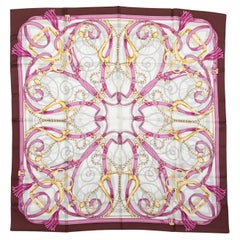 Sciarpa in seta stampata rosa e multicolore Gucci