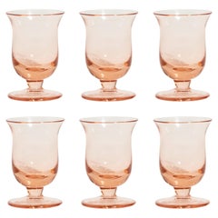 Pink Murano Aperitif / Liqueur Glasses, Set of Six